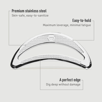 Eclipse – Muskelrapa i rostfritt stål (mer beskrivande)
